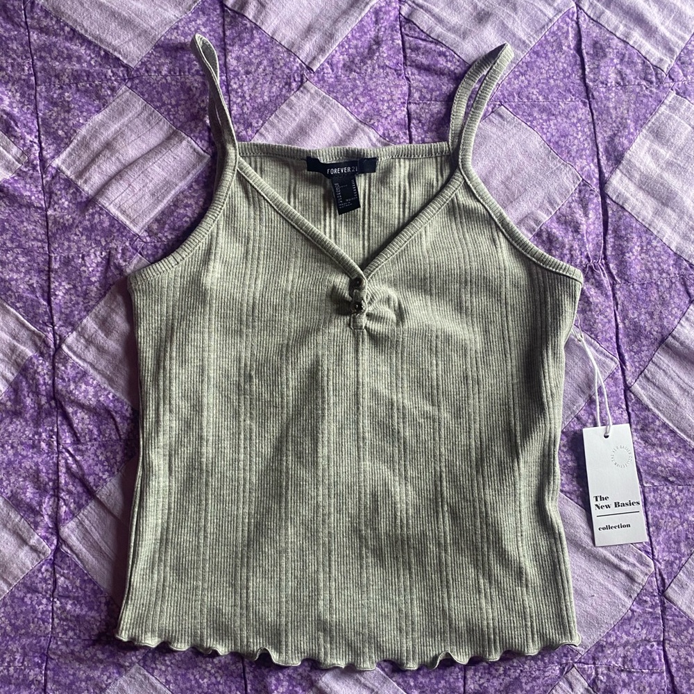Forever 21 Grey Tank Top MEDIUM